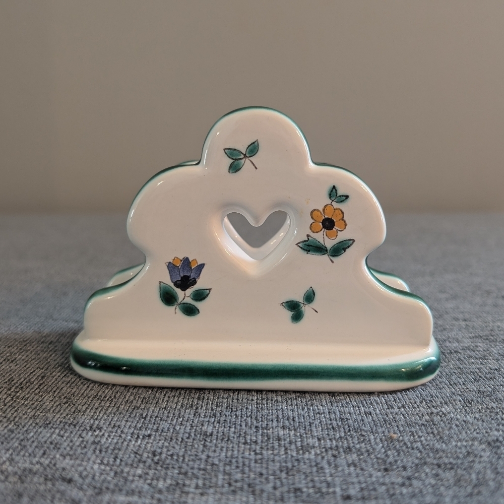 Gmundner Keramik Scattered Flowers/Streublumen Napkin Holder/Letter Stand